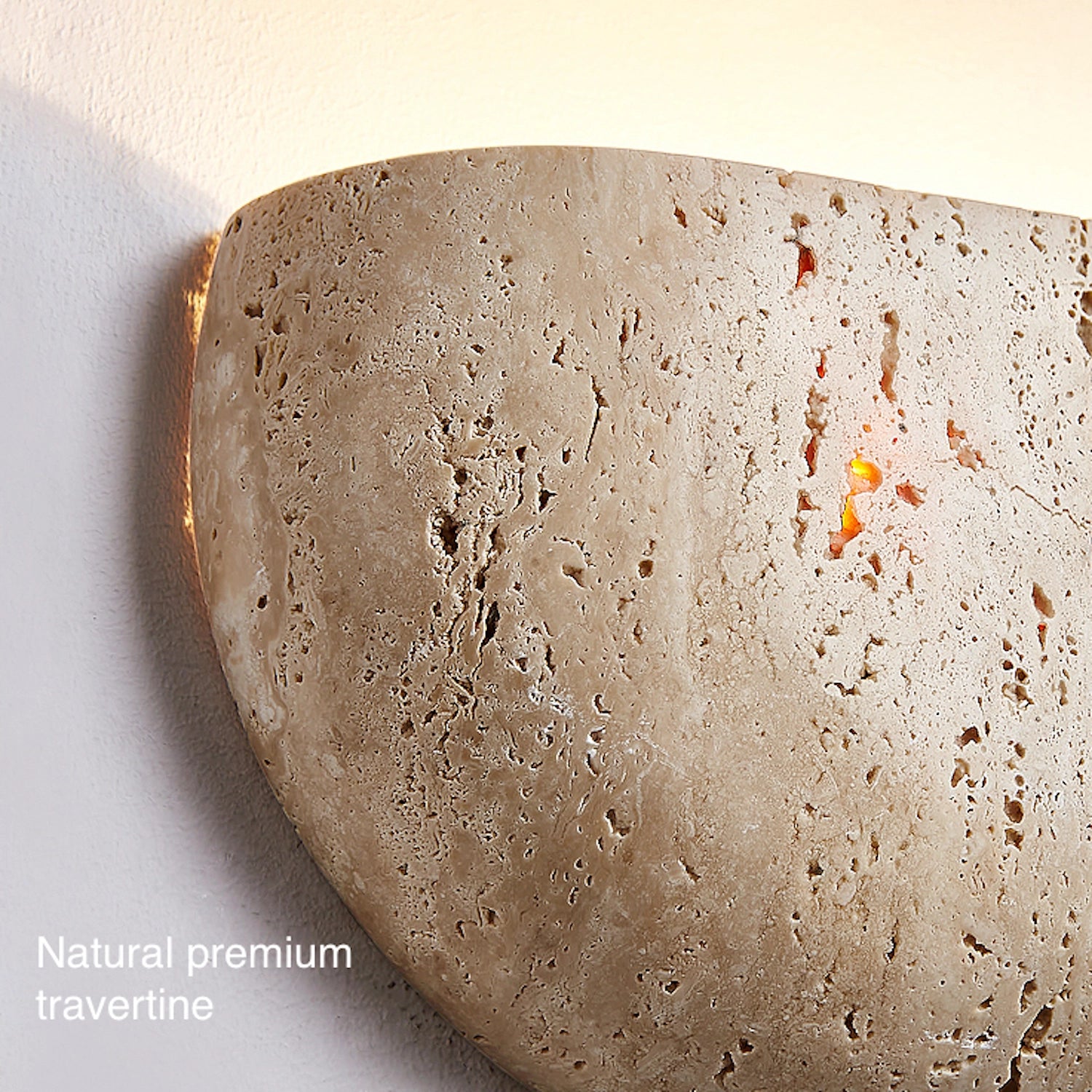 Travertine Wall-Mounted Light Vintage Rounded Sconce