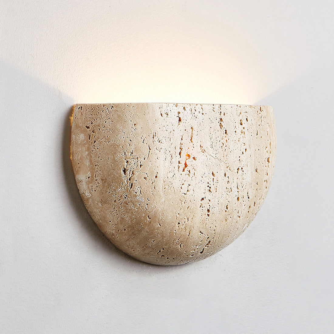 Travertine Wall-Mounted Light Vintage Rounded Sconce