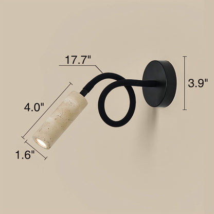 Travertine Wall Mounted Reading Lamp Flexible Bedside Light