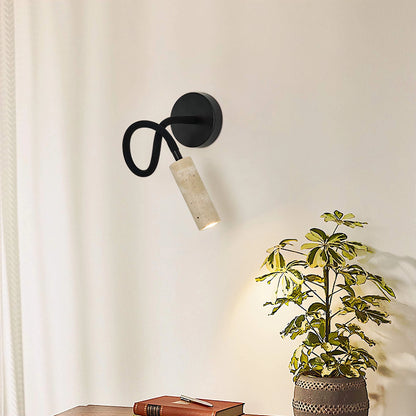 Travertine Wall Mounted Reading Lamp Flexible Bedside Light