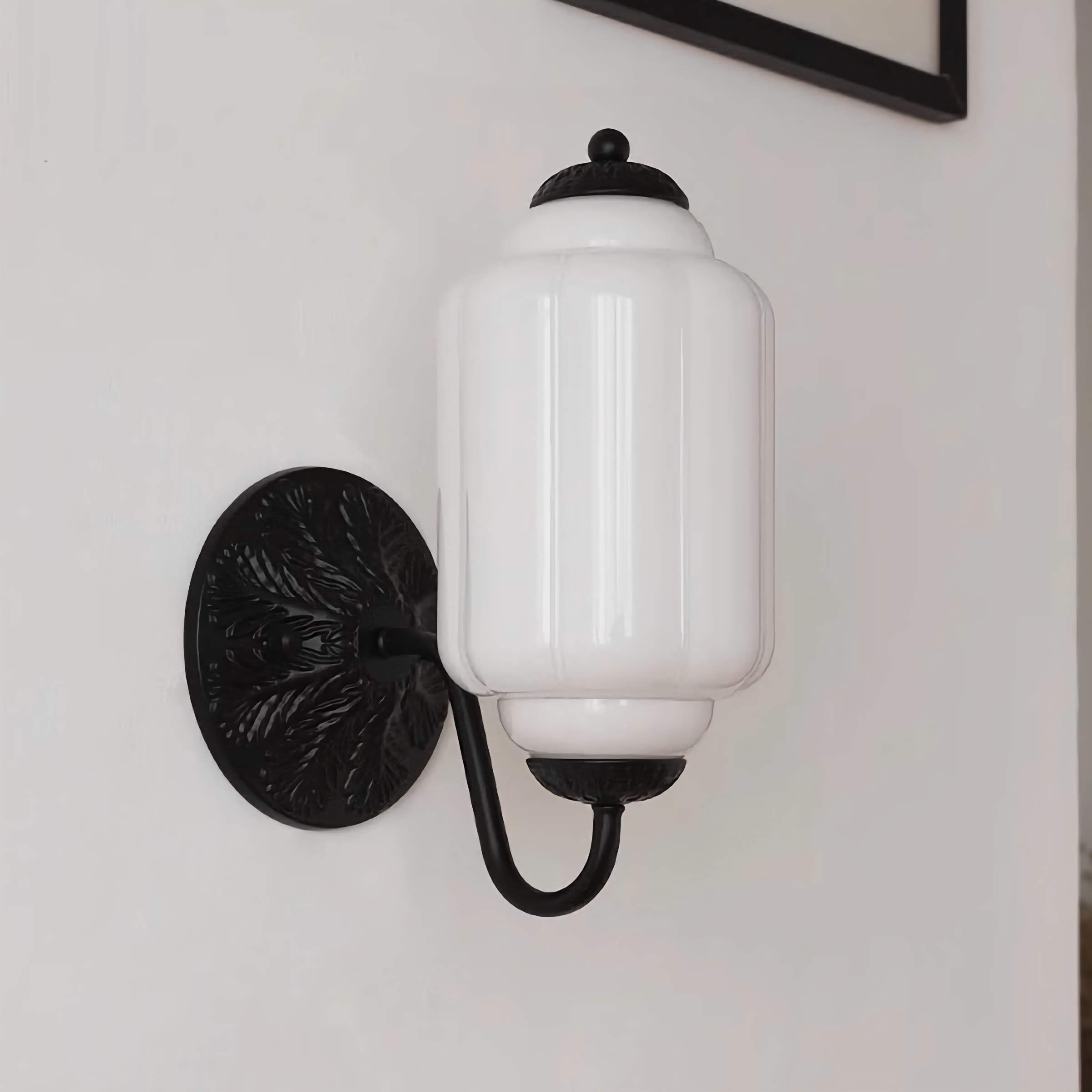 Classic Milk Glass Wall Light Eloise Vintage Wall Sconce