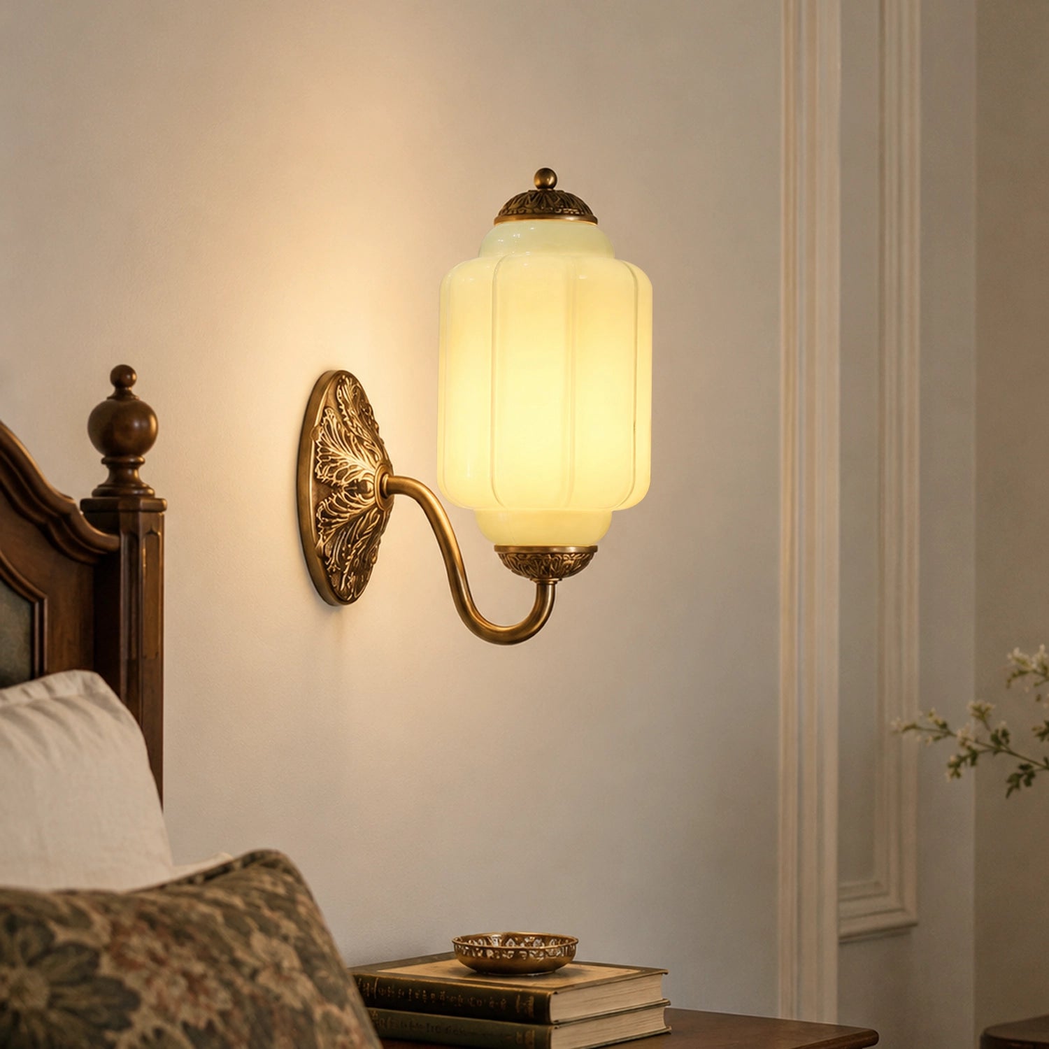 Vintage Eloise Glass Wall Sconce Antique Wall Light