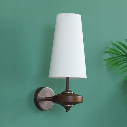 Vintage Fabric Wall Mounted Light Classic Wood Wall Lamp