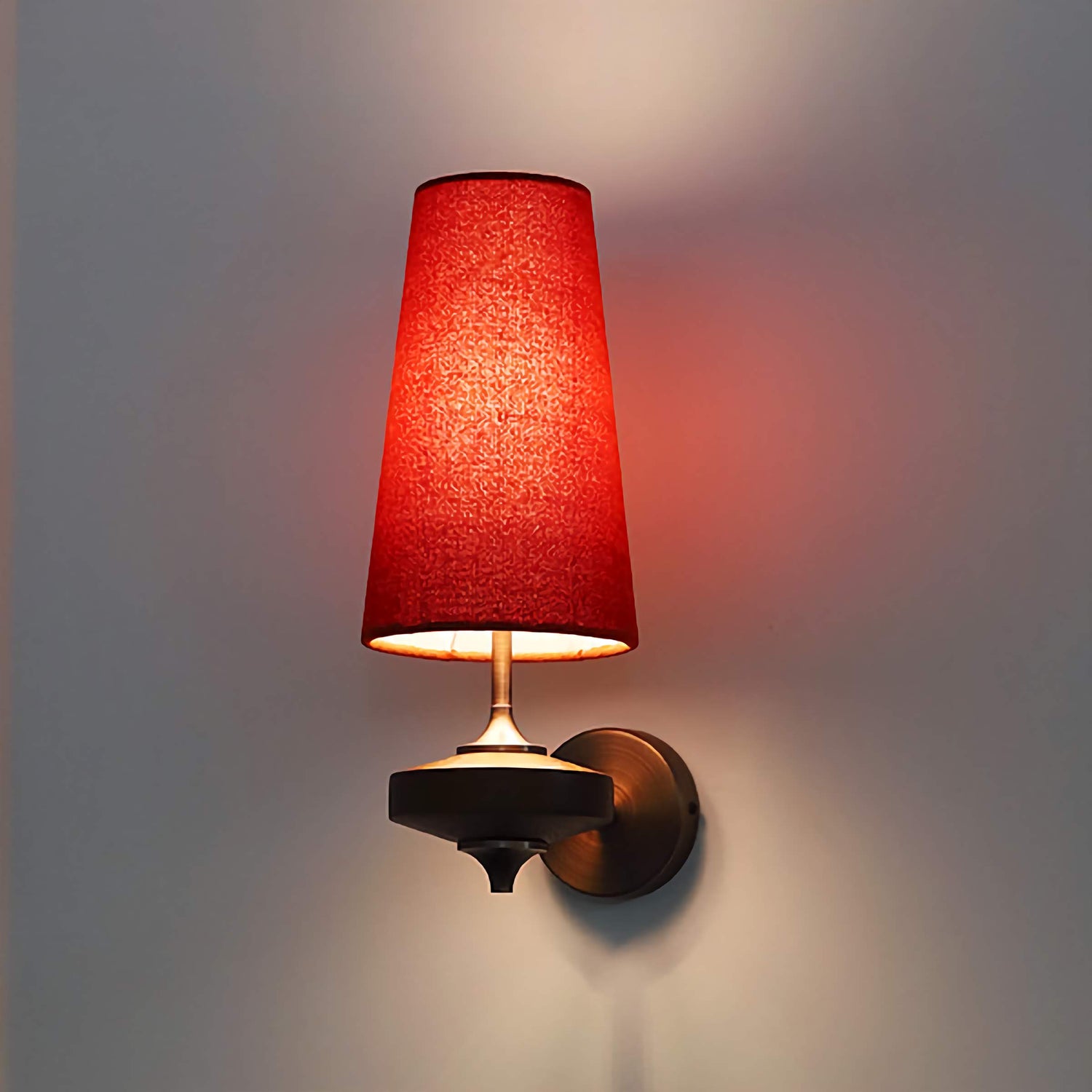 Vintage Fabric Wall Mounted Light Classic Wood Wall Lamp