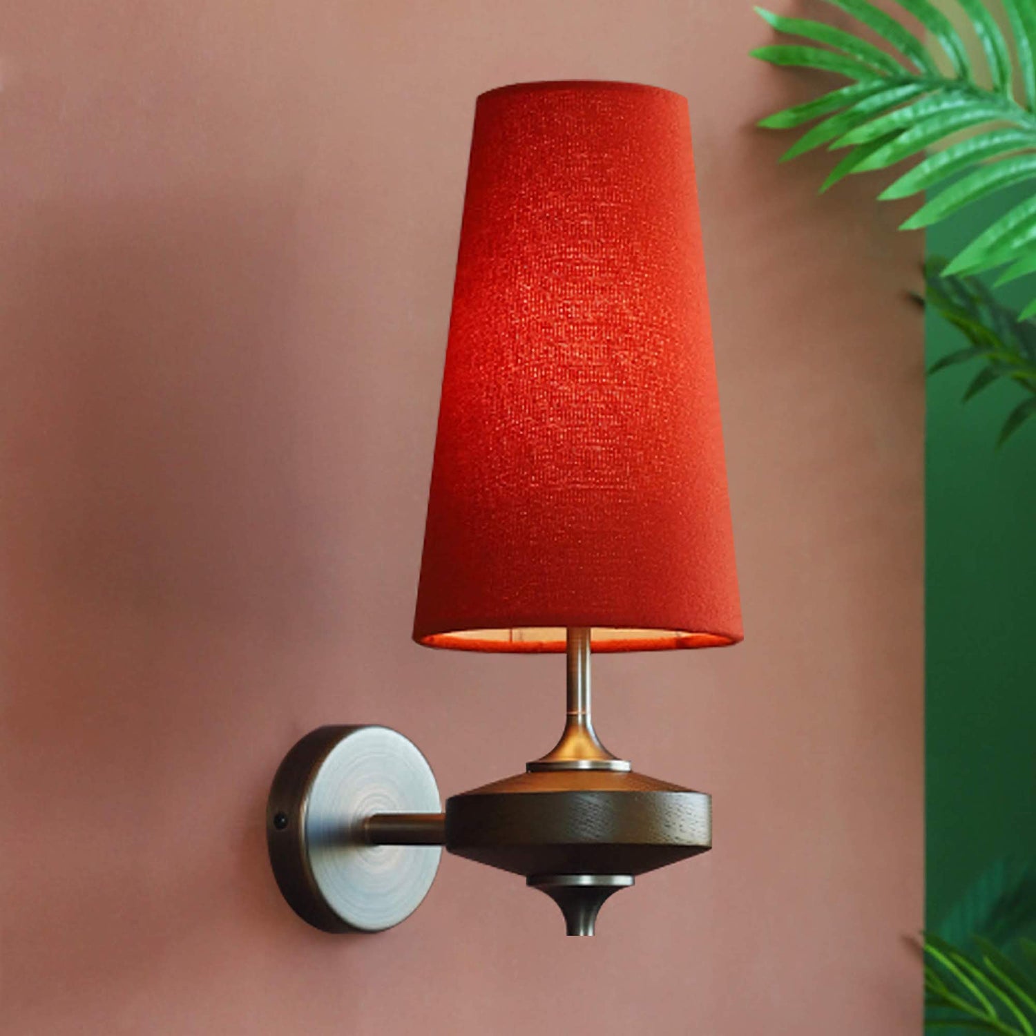 Vintage Fabric Wall Mounted Light Classic Wood Wall Lamp