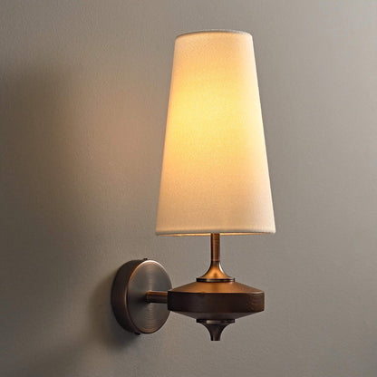 Vintage Fabric Wall Mounted Light Classic Wood Wall Lamp