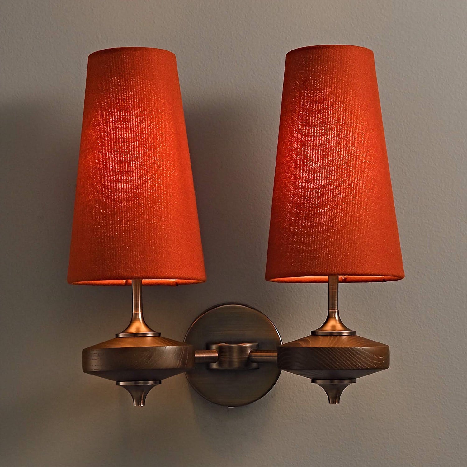 Vintage Fabric Wall Mounted Light Classic Wood Wall Lamp