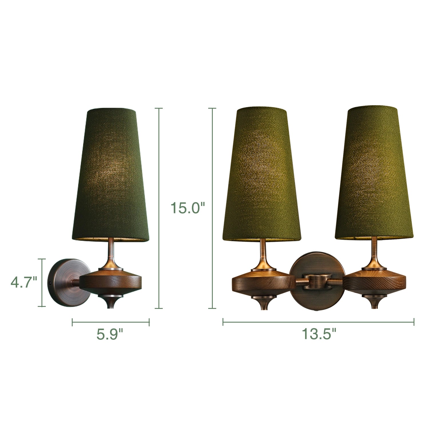 Vintage Fabric Wall Mounted Light Classic Wood Wall Lamp