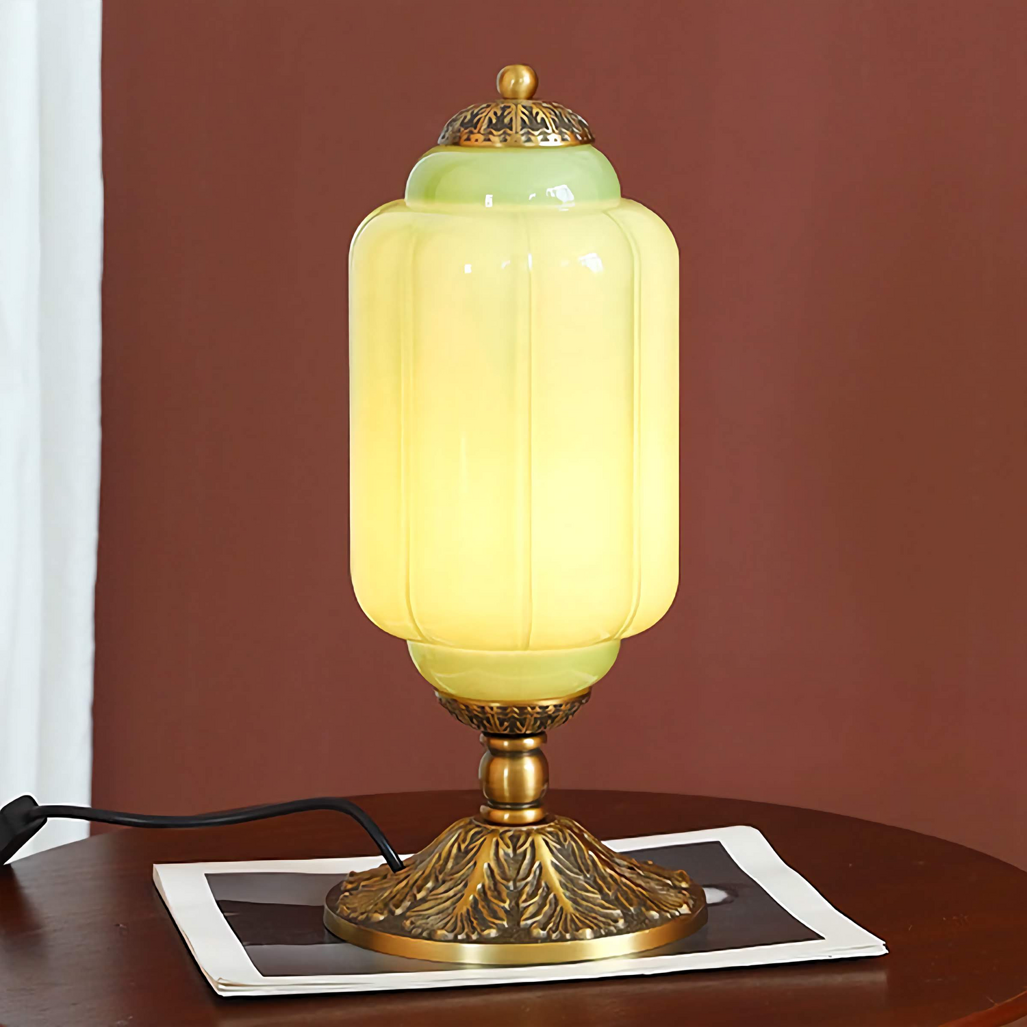 Vintage Milk Glass Table Lamp Eloise Bedside Lamp