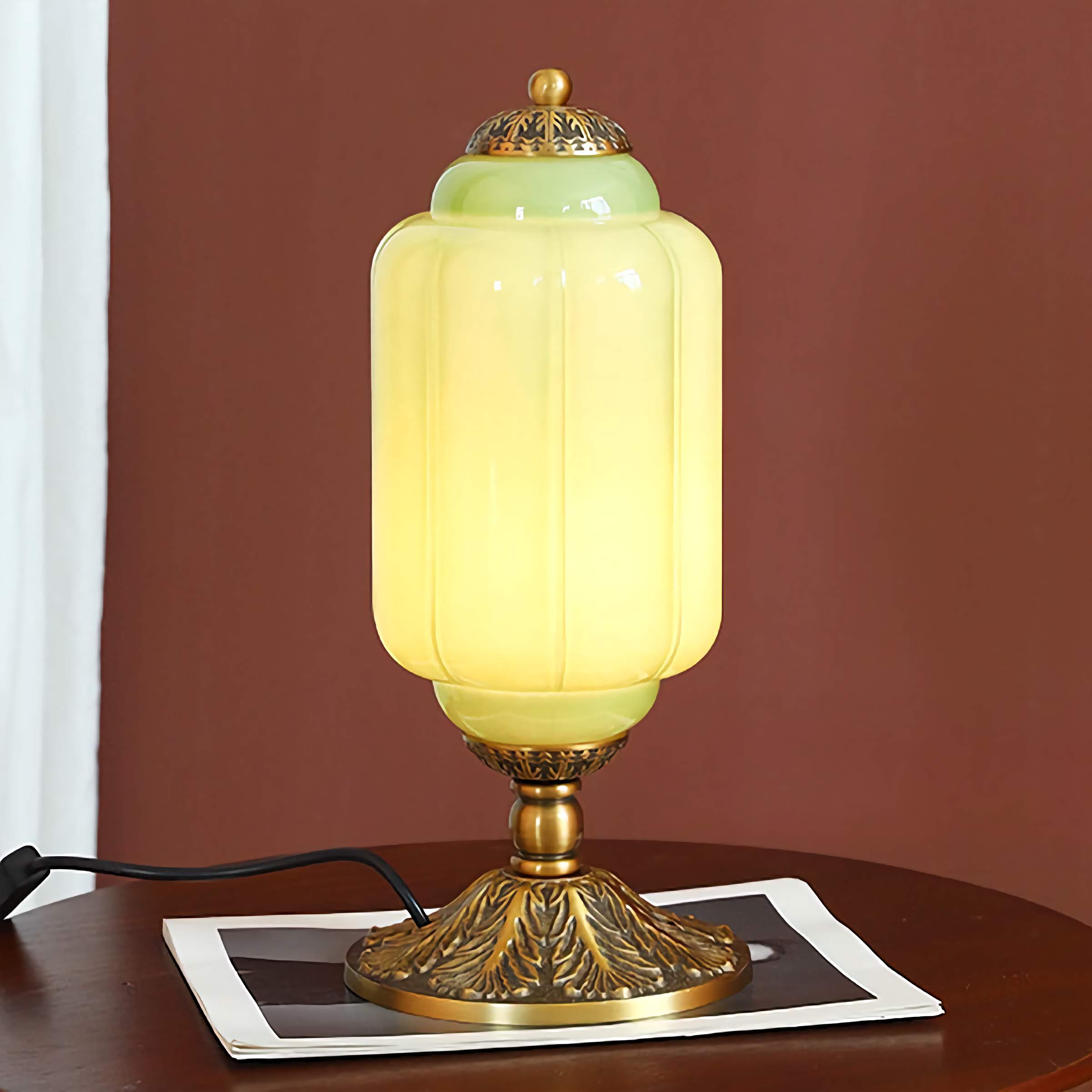 Vintage Milk Glass Table Lamp Eloise Bedside Lamp