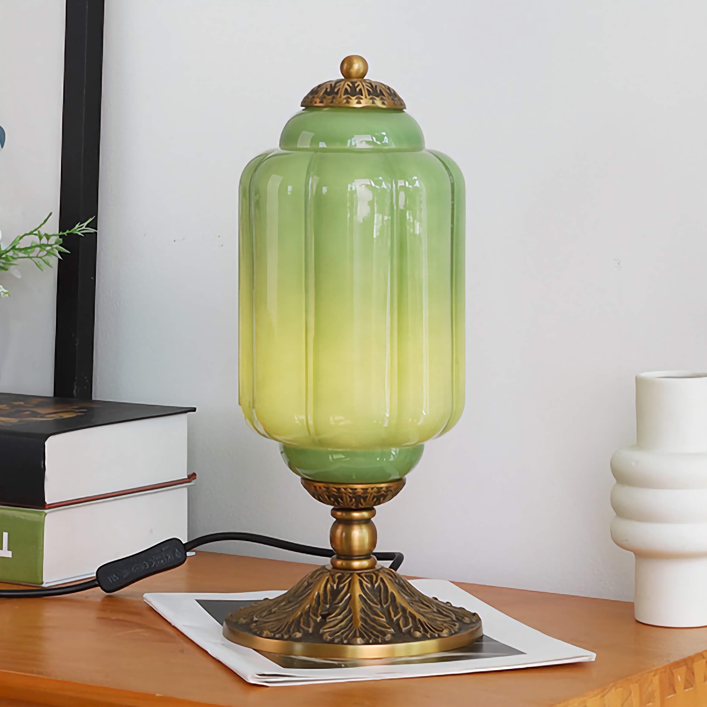 Vintage Milk Glass Table Lamp Eloise Bedside Lamp