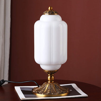 Vintage Milk Glass Table Lamp Eloise Bedside Lamp