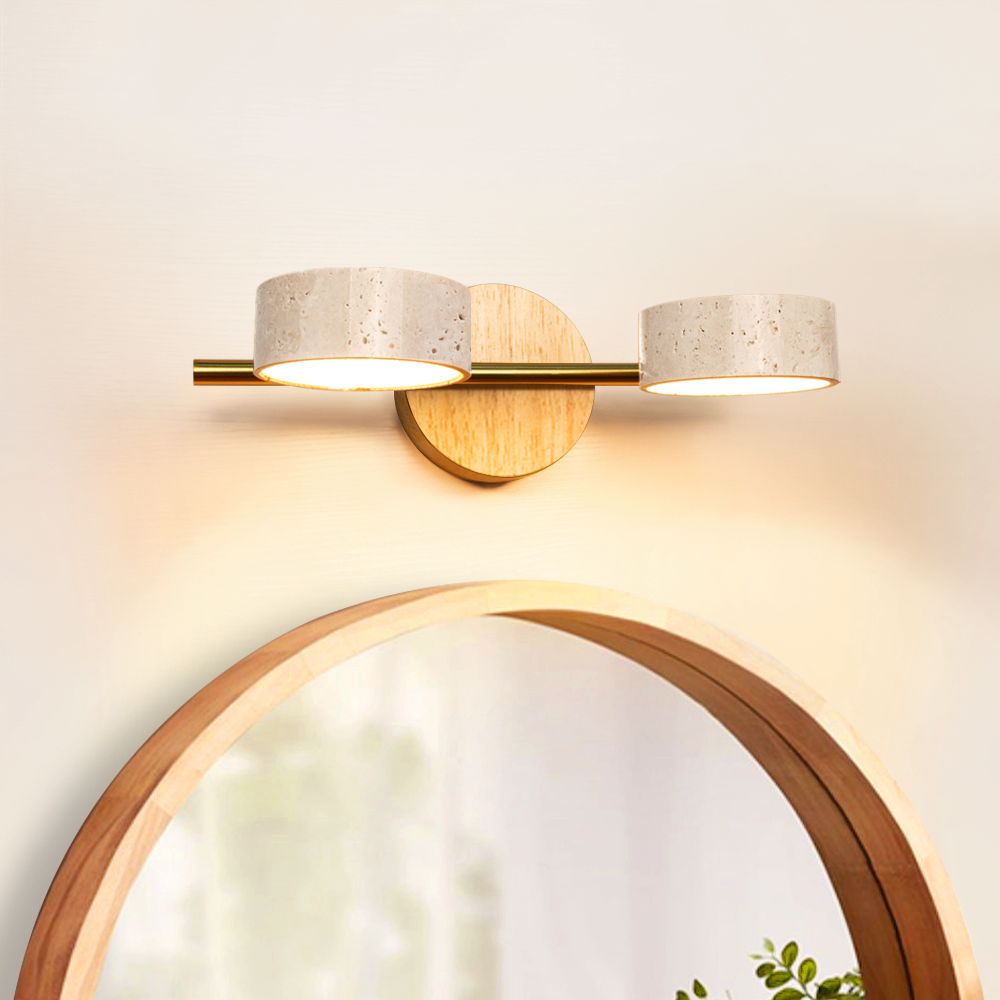 Vintage Travertine Vanity Light Wall Mounted Bathroom Lamp