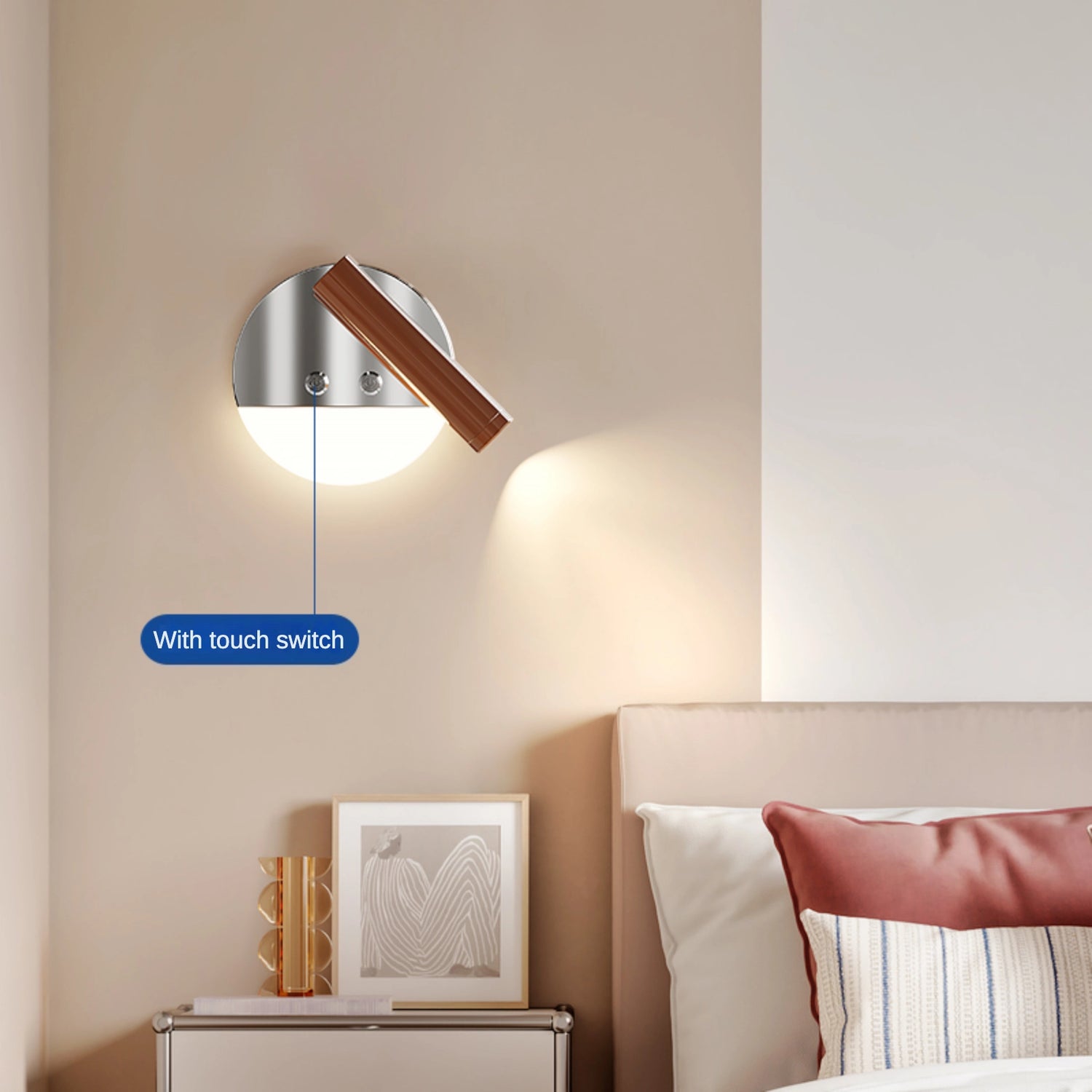 Wall Mounted Bedside Lamp Metal Adjustable Reading Light