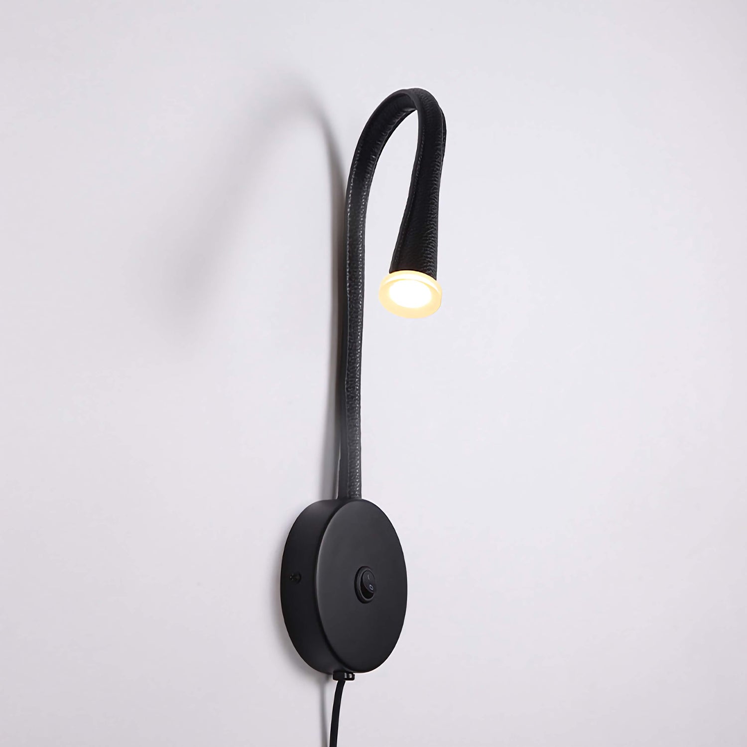 Wall-Mounted Leather Reading Light Flexible Lamp for Bedroom